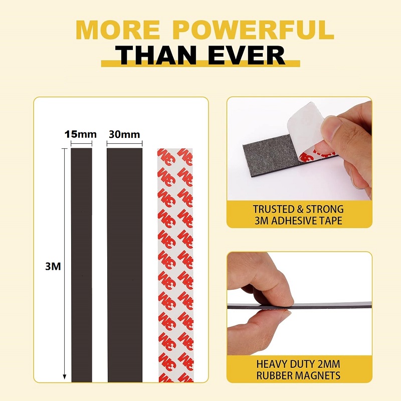 flexible rubber magnet strip with adhesive
