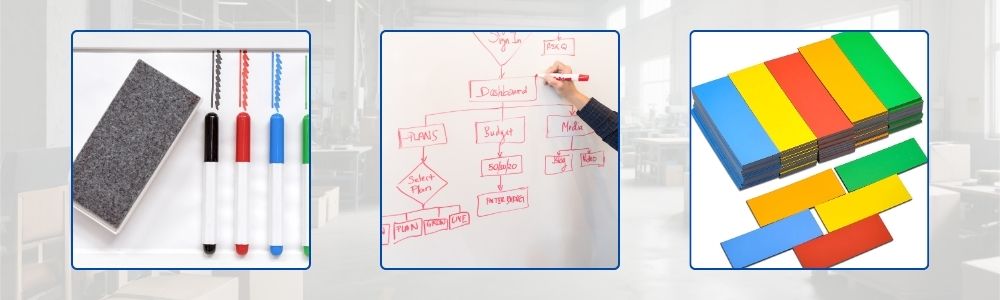 magnetic label holders for whiteboards